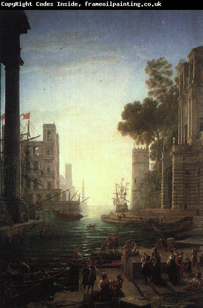 Claude Lorrain Landscape with the Embarkation of Saint Paula Romana at Ostia
